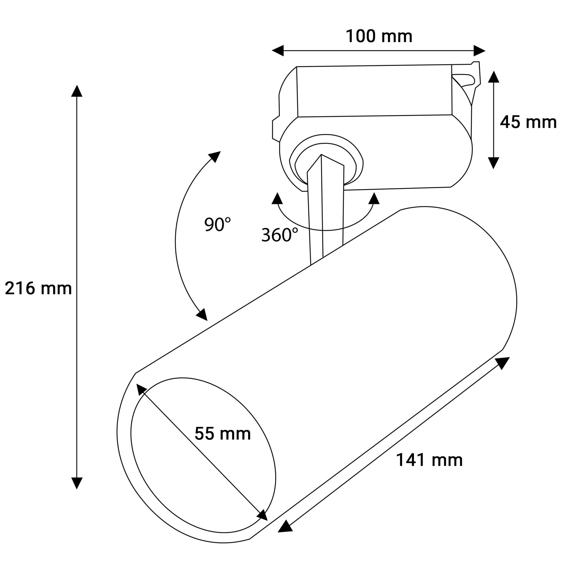 Proiector LED H01 WH, 10W, 3000K Lumina Calda, 1026lm, Directionabil Pe Sina Monofazata, Alb